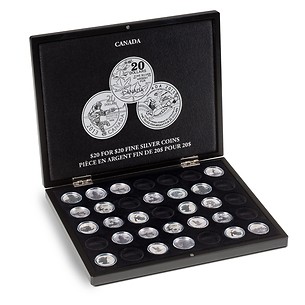 Presentation case for 20 Canadian “$20 for $20” silver coins