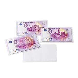 BASIC sleeves for banknotes and “Euro Souvenir” notes, 140 x 80 mm, pack of 50