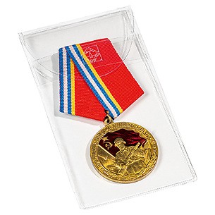Protective pocket for medals,  medallions, and decorations up to 50x100 mm, pack of 50