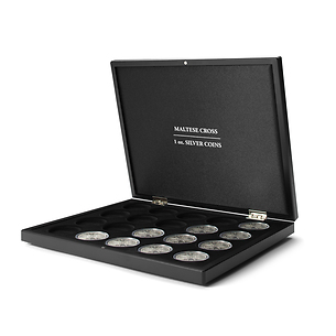 Volterra Uno - Presentation case for 20 silver coins ‘Maltese Cross’ in capsules