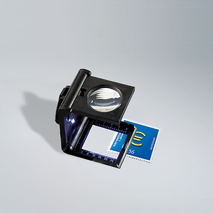 Linen Tester Magnifier, 5x magnification, Plastic, black, LED