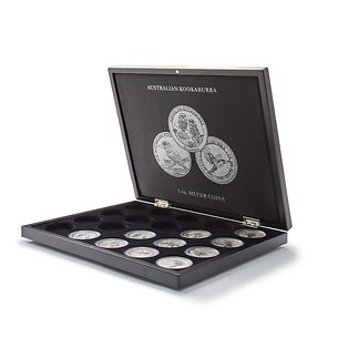 Presentation case for 20 Kookaburra 1 oz silver coins