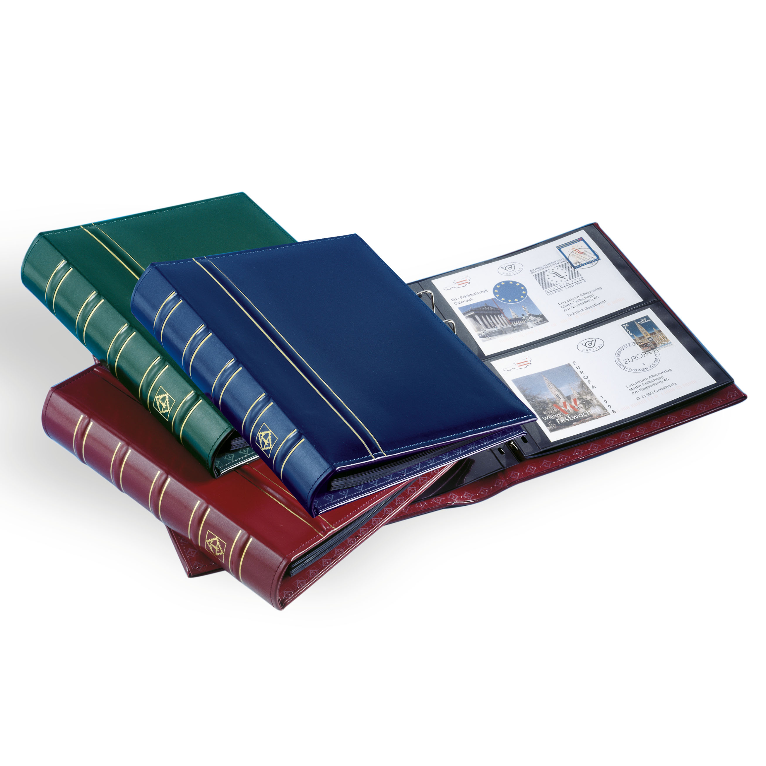 Album Numismatique Leuchtturm Optima – Collection Médailles Souvenirs – 5 Pochettes Transparentes Incluses – Extensible Jusqu’à 225 Jetons