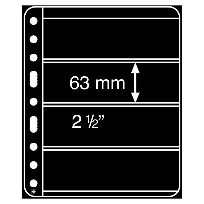 plastic pockets VARIO PLUS 4S, extra Strong film, 4-way division, black