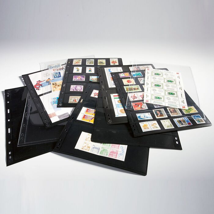 plastic pockets VARIO 4S, 4-way division, black film