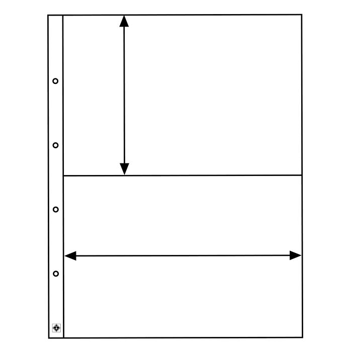 plastic pockets KANZLEI 2C, 2-way division, clear