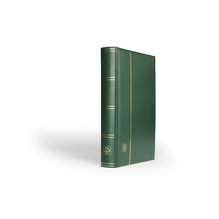 A4 Stock Book COMFORT, 64 black pages, padded cover, green