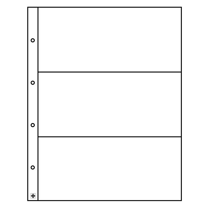 plastic pockets FOLIO 3C, 3- way division, clear