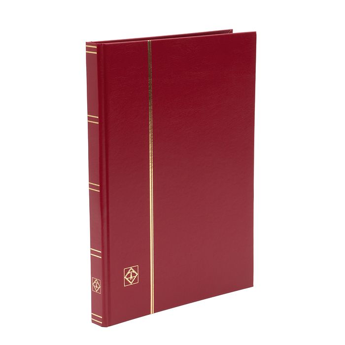 Stockbook BASIC, DIN A4, 32 black pages, non-padded cover, red