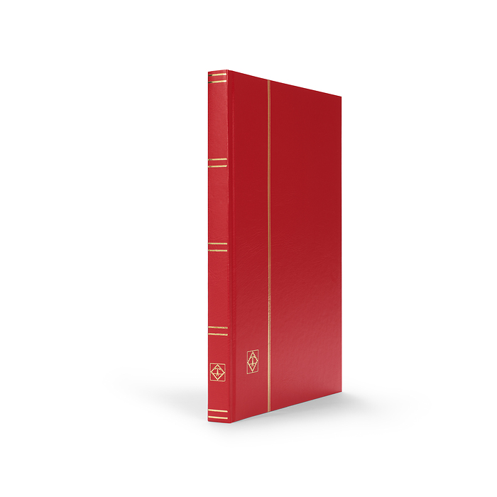 Stockbook BASIC, DIN A4, 32 black pages, non-padded cover, red
