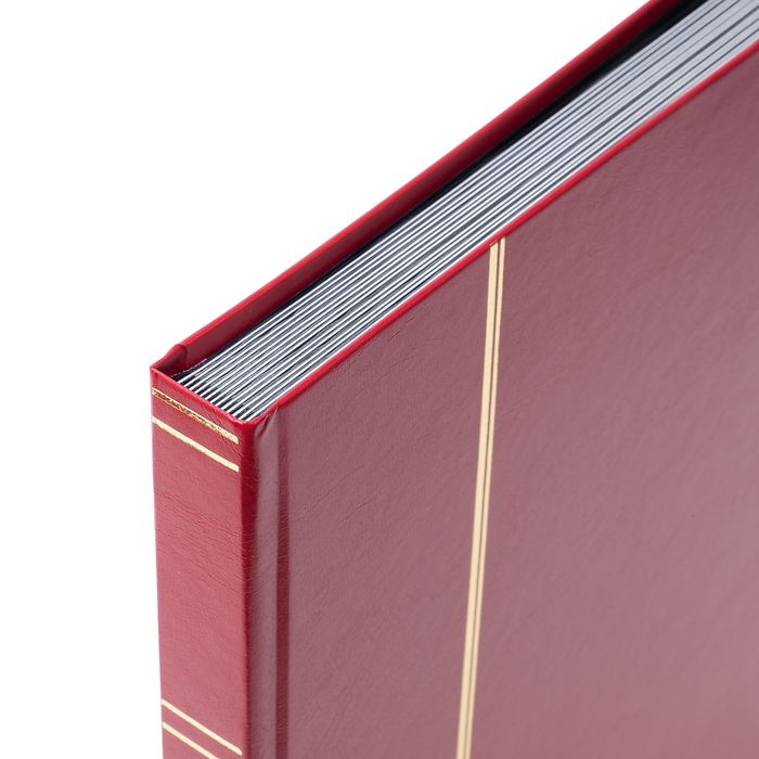 Stockbook BASIC, DIN A4, 32 black pages, non-padded cover, red