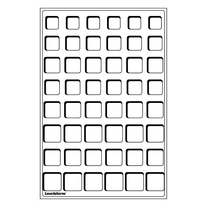 coin trays L with 48 square compartments for 6 Euro-coin sets, blue