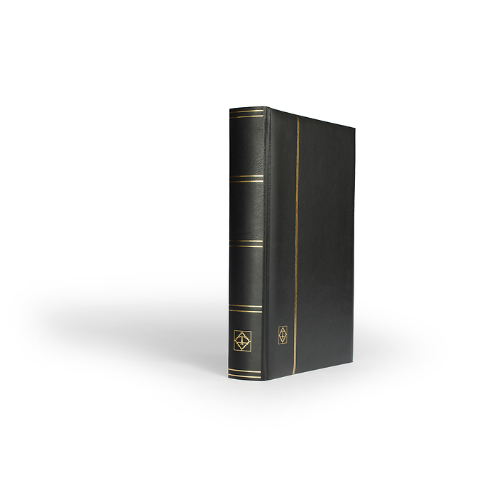A4 Stock Book COMFORT, 64 black pages, padded cover, black