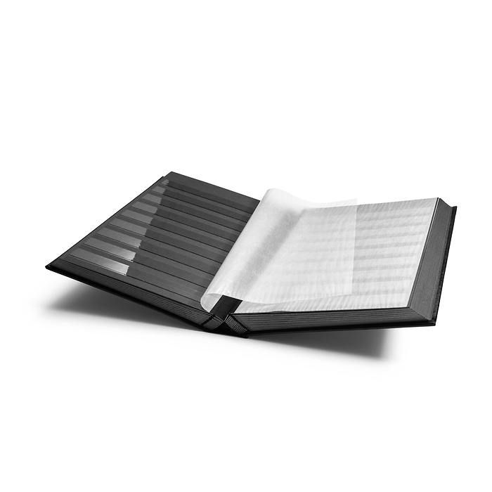 A4 Stock Book COMFORT, 64 black pages, padded cover, black