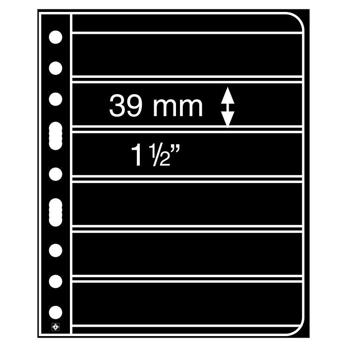 Plastic pockets VARIO 6S, 6-way division, black film