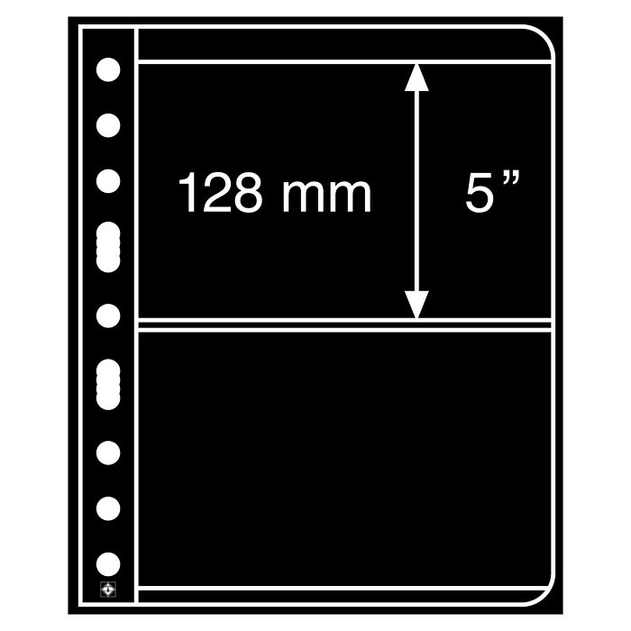 plastic pockets VARIO 2S, 2-way division, black film