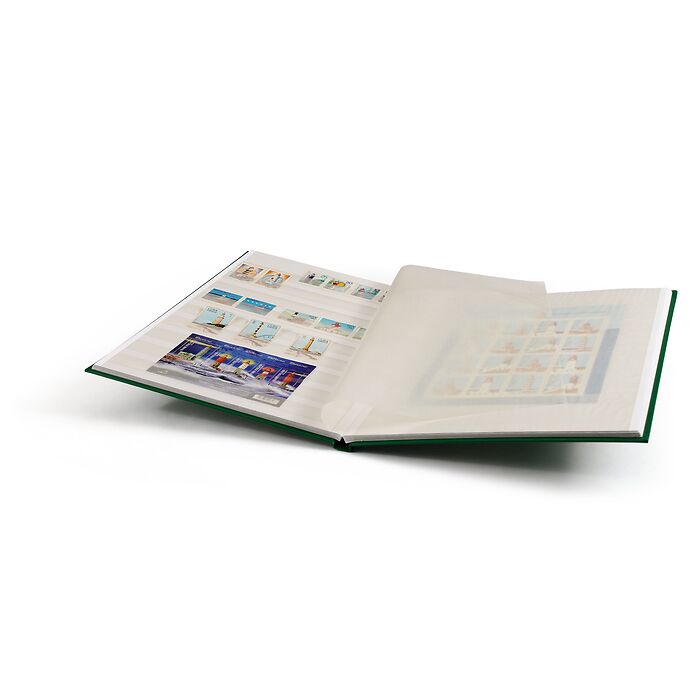 Stockbook BASIC, DIN A4, 16 white pages, non-padded cover, green