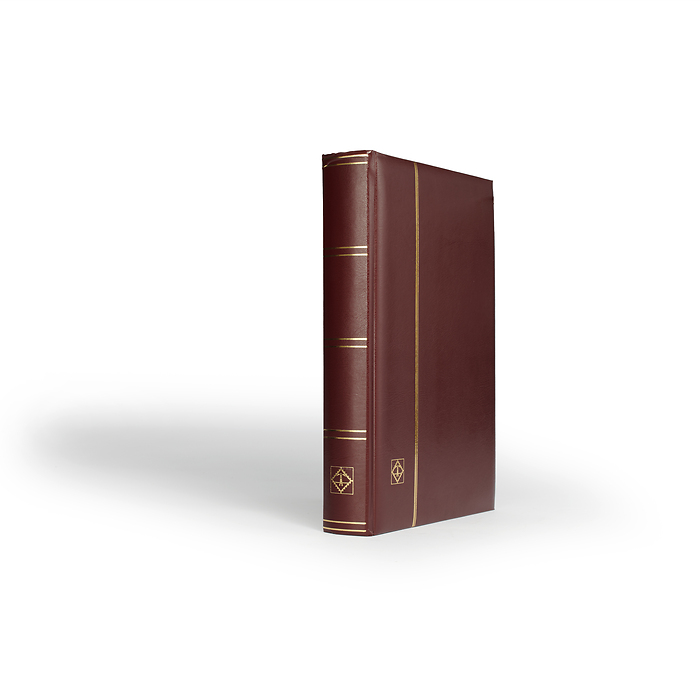 A4 Stock Book COMFORT, 64 black pages, padded cover, red