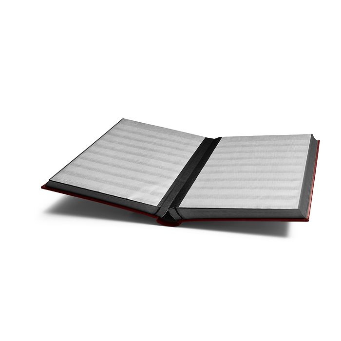 A4 Stock Book COMFORT, 64 black pages, padded cover, red