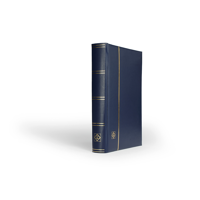 A4 Stock Book COMFORT, 64 black pages, padded cover, blue