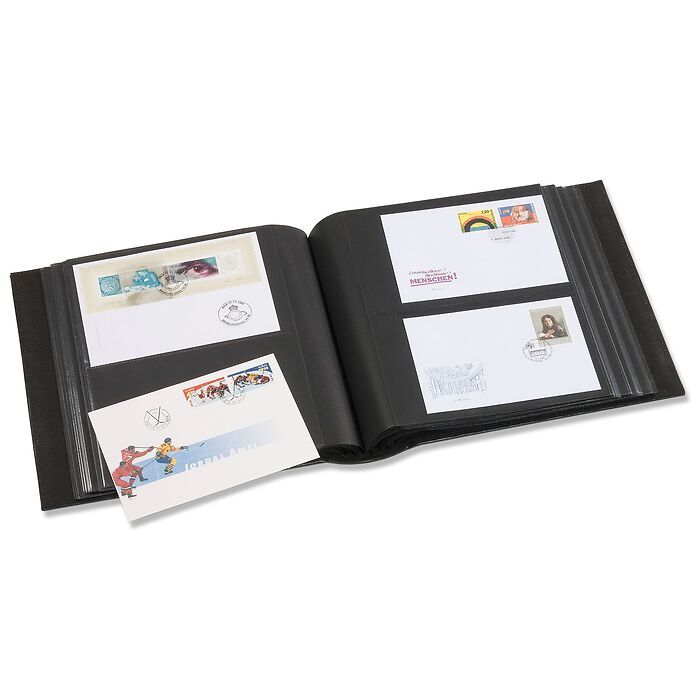 Album for 200 FDCs or letters in C6 format , incl. slipcase, green