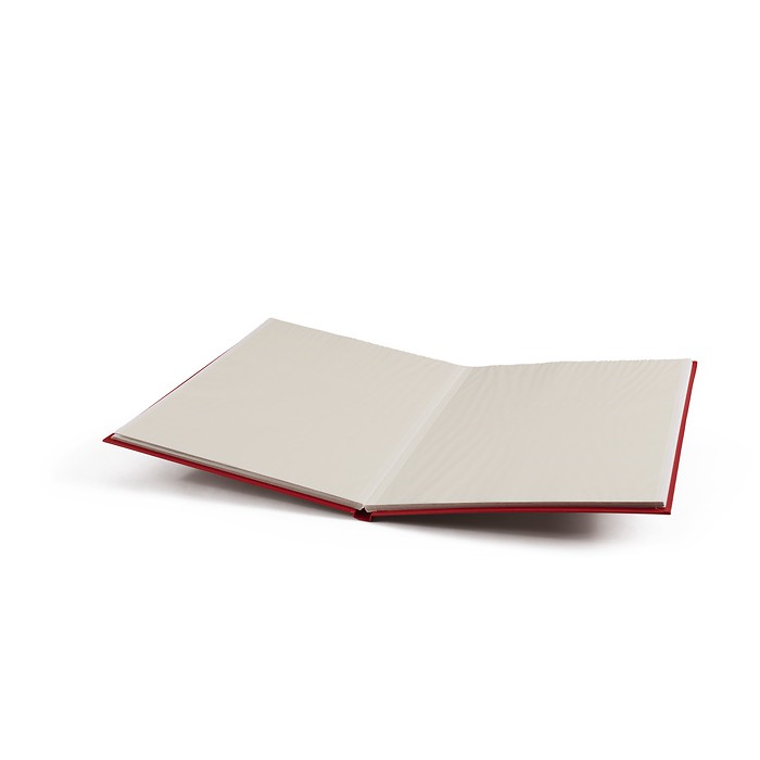 Stockbook BASIC, DIN A4, 16 white pages, non-padded cover, red