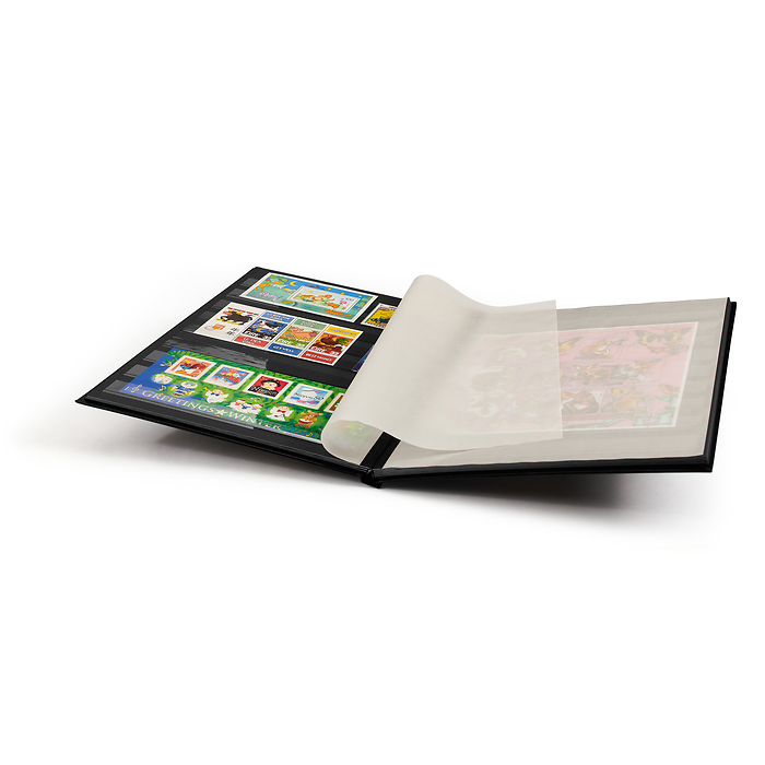 Stockbook BASIC, DIN A4, 16 black pages, non-padded cover, black