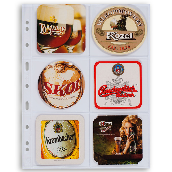 Plastic pockets GRANDE Sheets 3/2C, with 6 pockets, 106x98 mm, clear