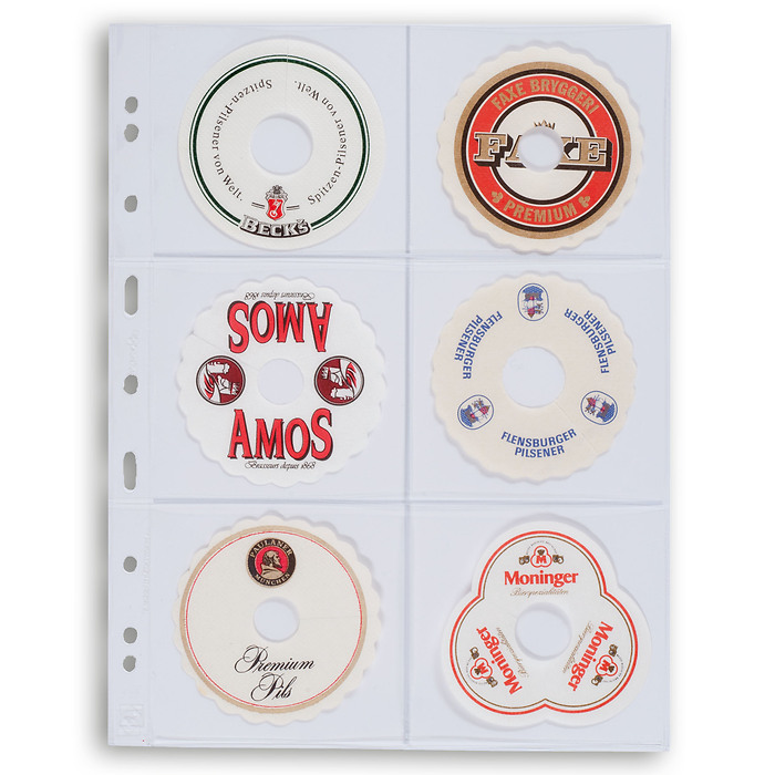 Plastic pockets GRANDE Sheets 3/2C, with 6 pockets, 106x98 mm, clear