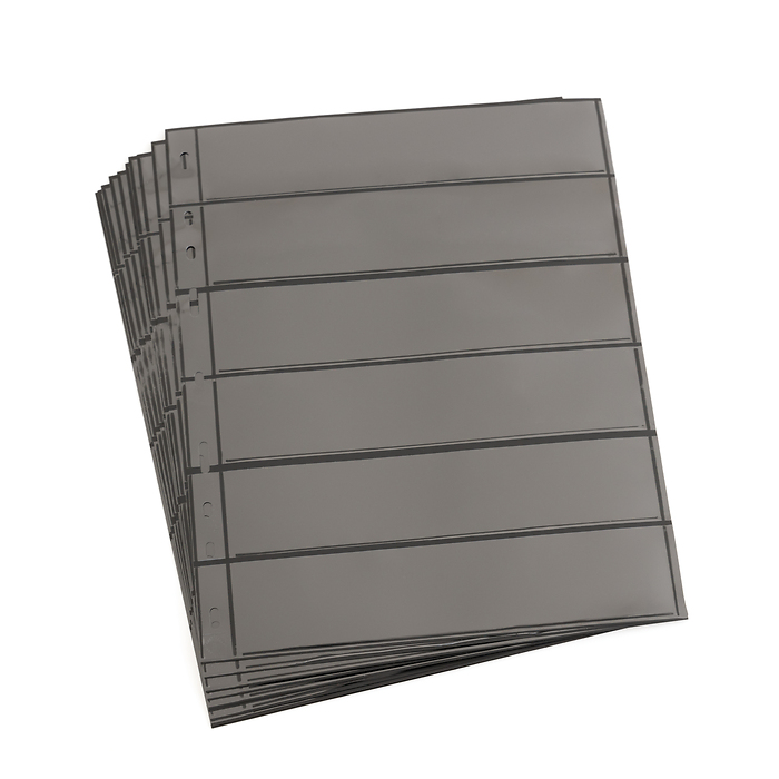 Plastic pockets OPTIMA, 6-waydivision, black