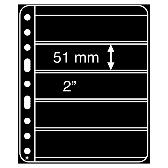 Plastic pockets VARIO PLUS 5S, extra strong film, 5-way division, black