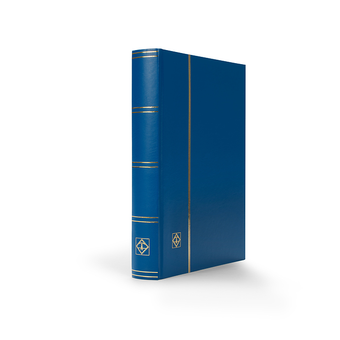 Stockbook A4, 64 white pages,divided, non-padded cover, blue