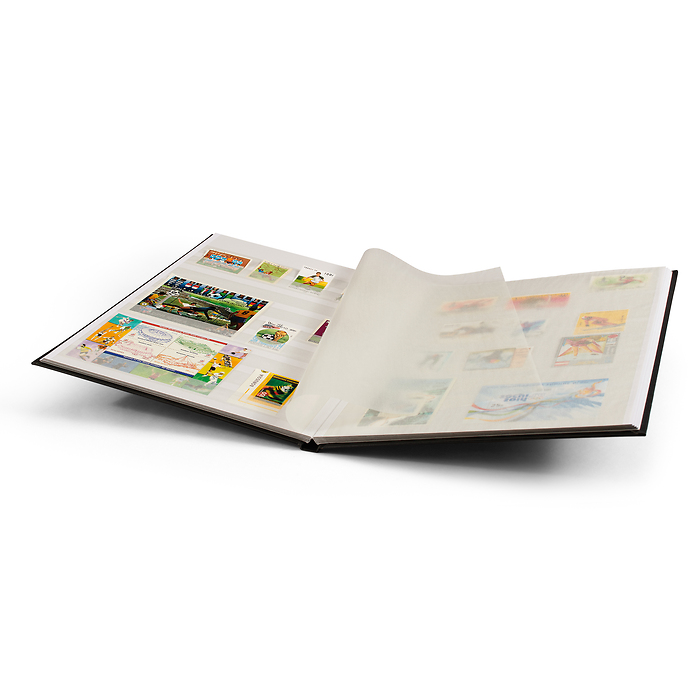Stockbook BASIC, DIN A4, 16 white pages, non-padded cover, black