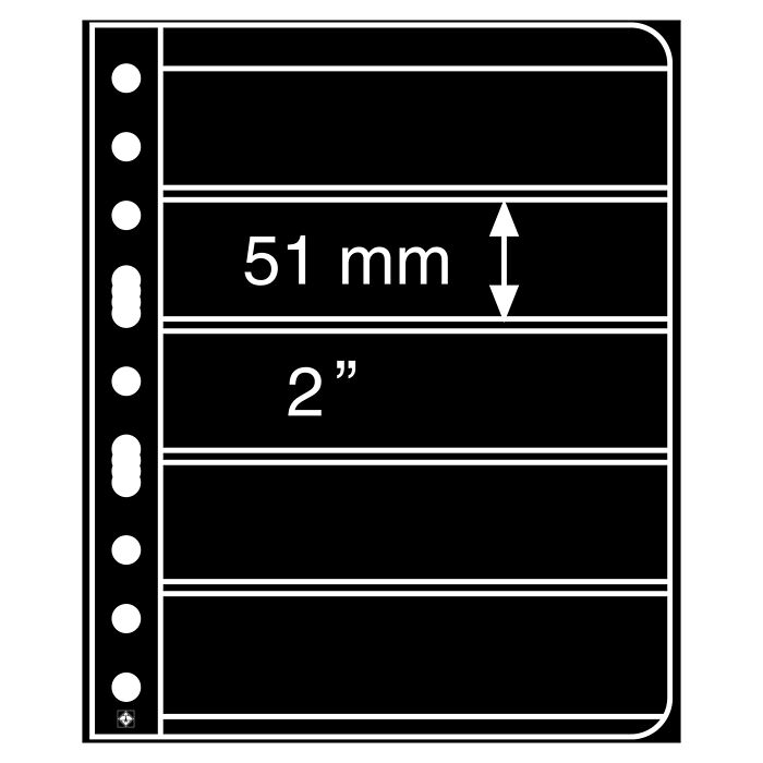 Plastic pockets VARIO 5S, 5-way division, black film