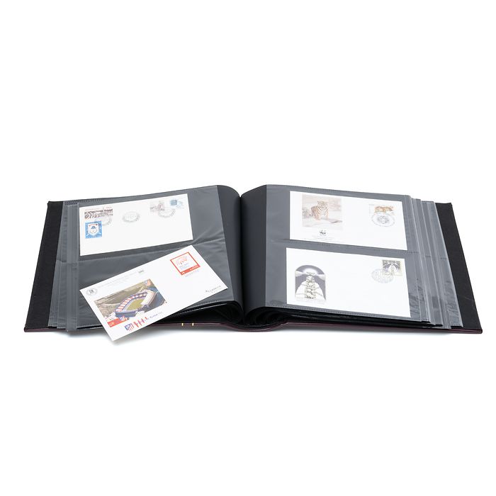 Album for 200 FDCs or letters in C6 format, incl. Slipcase, red