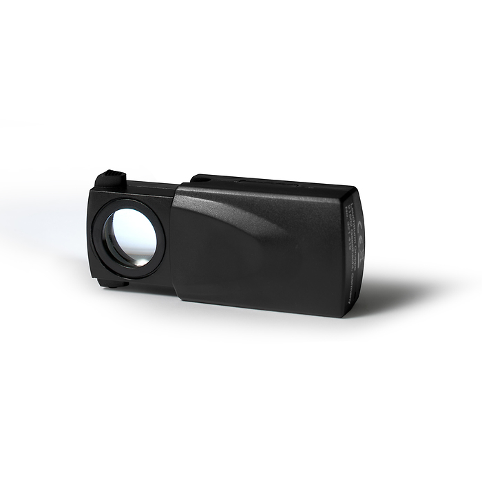 Pull Out-magnifier with LED, magnification 20 x, black, Ø 18 mm