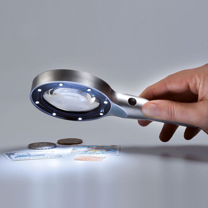 Lighted Magnifier, 3.2x Magnification, 6 White LED
