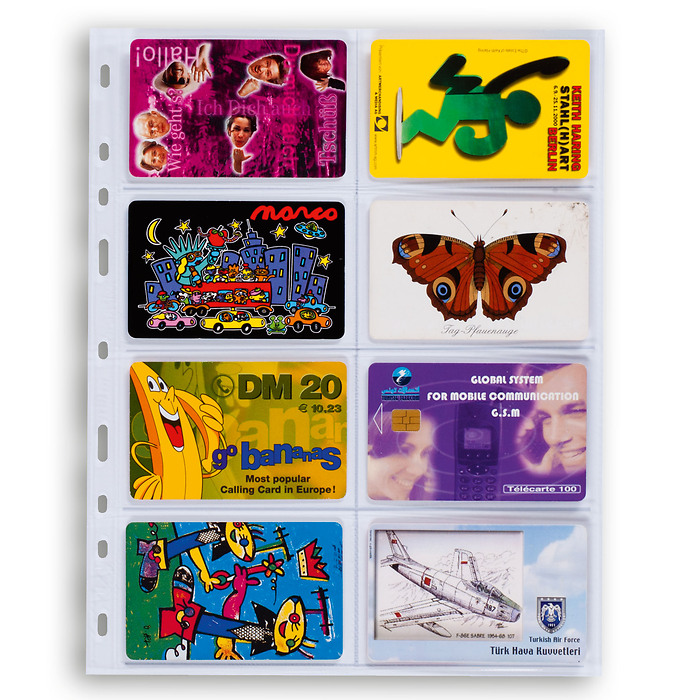 OPTIMA plastic sheets, 8 pockets,  glass clear, 10 pc Pack