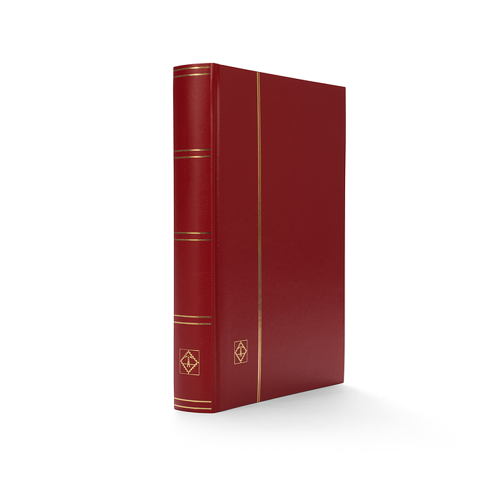 Stockbook BASIC, DIN A4, 64 black pages, non-padded cover, red