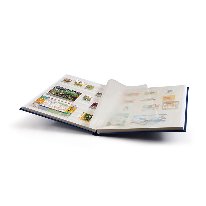 Stockbook BASIC, DIN A4, 32 white pages, non-padded cover, blue