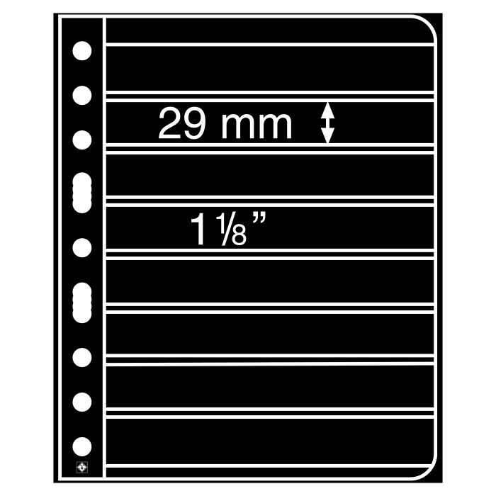 Plastic pockets VARIO 8S, 8-way division, black film