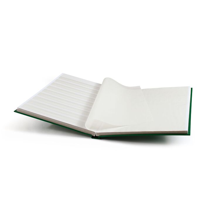 Stockbook BASIC, DIN A4, 32 white pages, non-padded cover, green