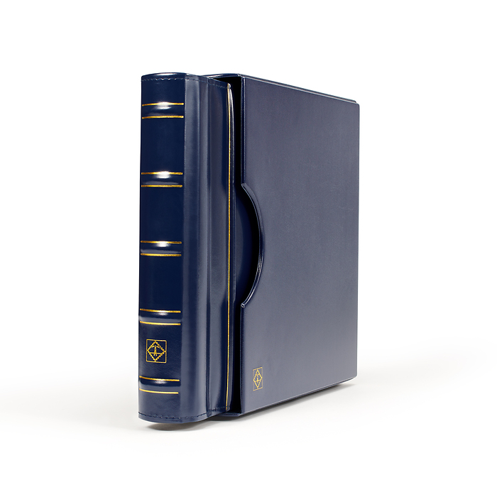 Turn-bar binder PERFECT DP, in classic design with slipcase, blue