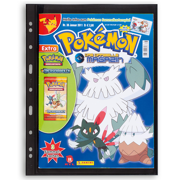 plastic pockets GRANDE Sheets 1S, one-way division, black