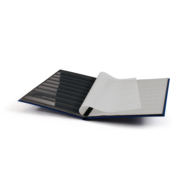 Stockbook BASIC, DIN A4, 16 black pages, non-padded cover, blue