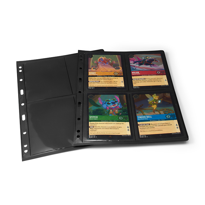 Plastic pockets VARIO 2ST, 2-way division, vertically divided, black film