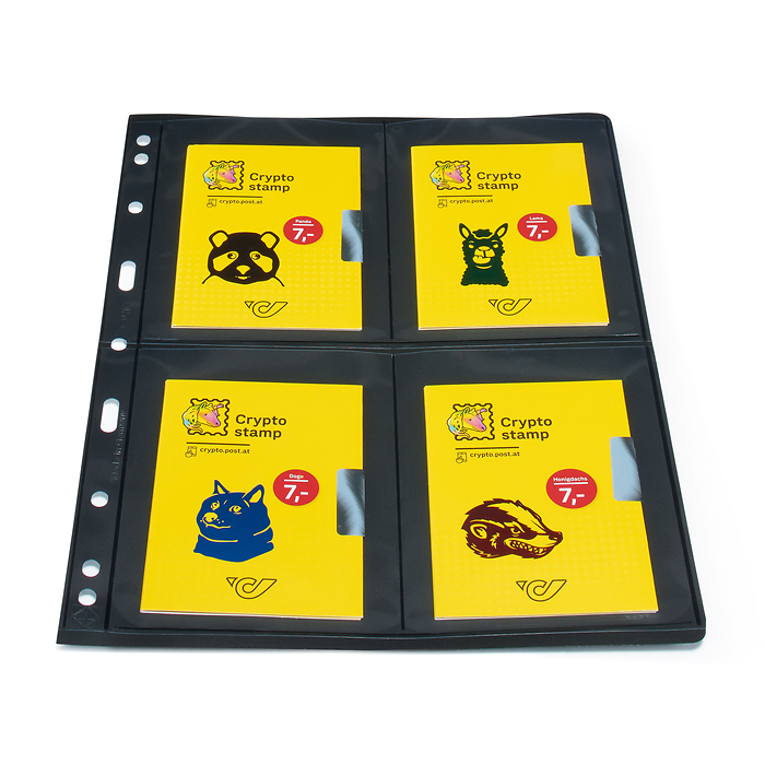 Plastic pockets VARIO 2ST, 2-way division, vertically divided, black film