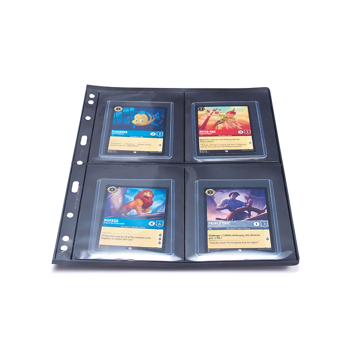 Plastic pockets VARIO 2ST, 2-way division, vertically divided, black film