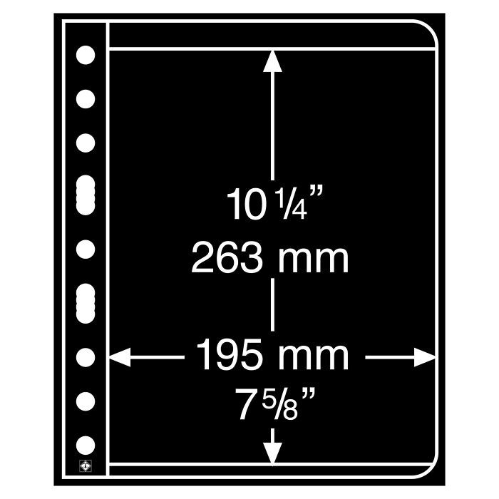 Plastic pockets VARIO 1S, 1-way division, black film