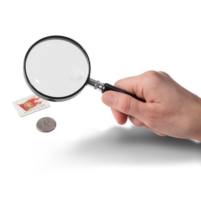 Handle Magnifier with Glass Lens, 3x Magnification